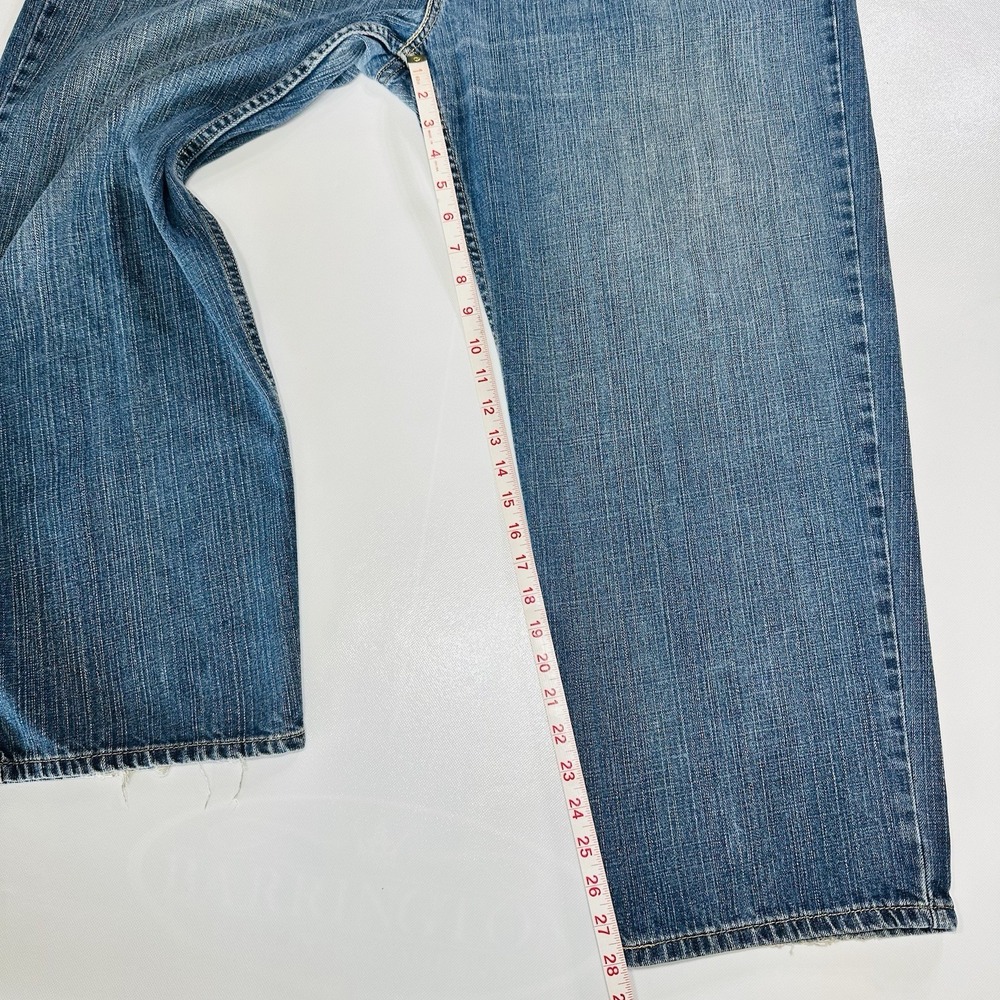 Levi's 550 Relaxed Fit Jeans Men's 44x30‎ Blue Denim Straight Leg Distressed Hem - Picture 7 of 11